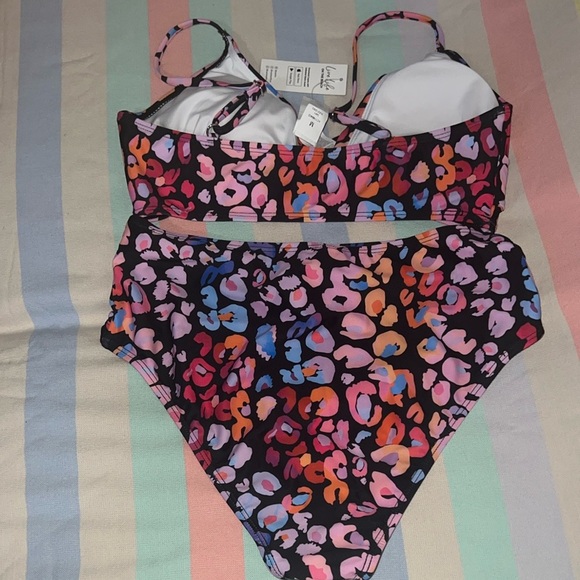 Cupshe Pink and Orange Bikini High-Waisted Swimwear - Picture 2 of 7